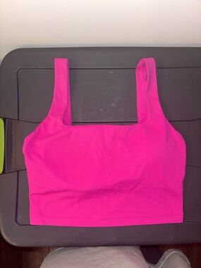Hot pink cropped workout top